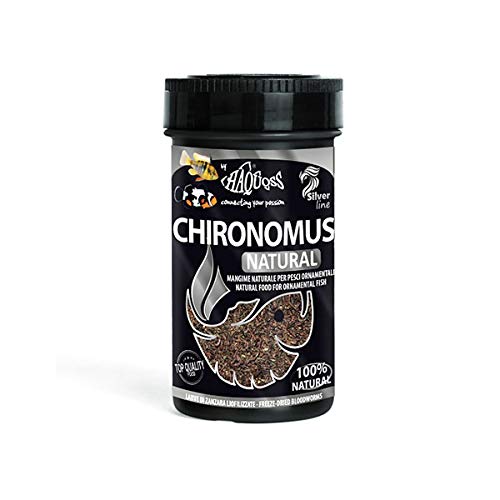 Haquoss Chironomus - Alimento natural liofilizado en larvas de mosquitos para peces tropicales, 100 ml/7 g