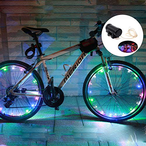 Hopowa Luces LED para Ruedas de Bicicleta, Luces de radios USB Recargables, Luces LED automáticas para Llantas de Bicicleta para neumáticos de Ruedas MTB