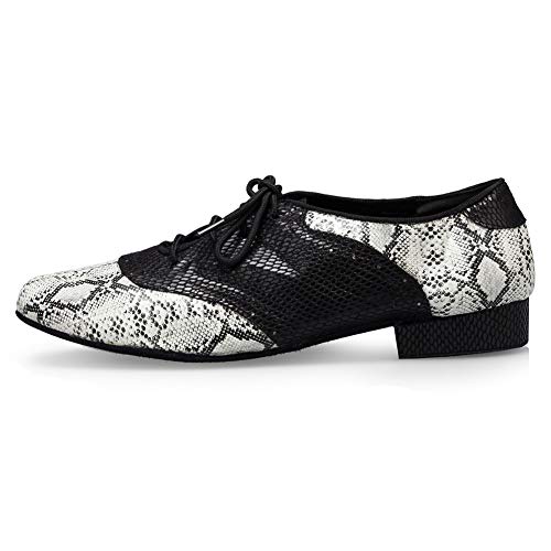 HROYL Zapatos de Baile de latín/Jazz estándar de los Hombres de Cuero Lace up Zapatos de Baile de los Hombres de salón de Baile L040 EU42