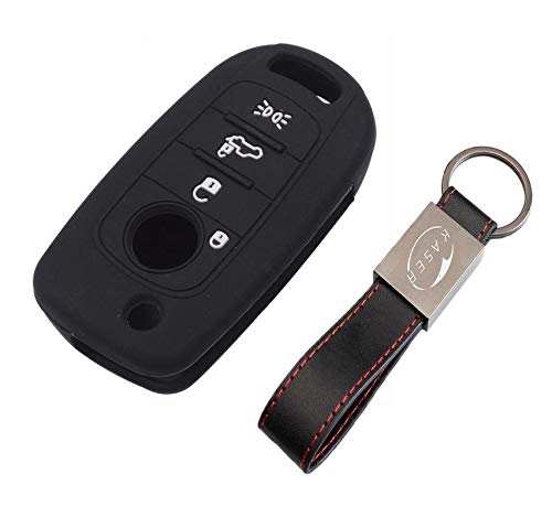 kaser Funda Silicona para Llave Fiat Jeep – Carcasa Llaveros para Coche Fiat Tipo 500X Jeep Renegade Cover Case Protección Mando Distancia Auto (Negro) kaser Funda Silicona para Llave Fiat Jeep – Carcasa Llaveros para Coche Fiat Tipo 500X Jeep Renegade Cover Case Protección Mando Distancia Auto (Negro)