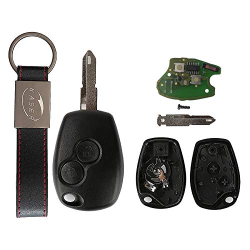 KASER Llave Mando Coche Electrónica 2 Botones Compatible para Renault Megane Scenic Laguna Koleos Clio (433MHZ ID46 PCF7946 Chip) Hoja 206 Transponder Listo para Programar KASER Llave Mando Coche Electrónica 2 Botones Compatible para Renault Megane Scenic Laguna Koleos Clio (433MHZ ID46 PCF7946 Chip) Hoja 206 Transponder Listo para Programar