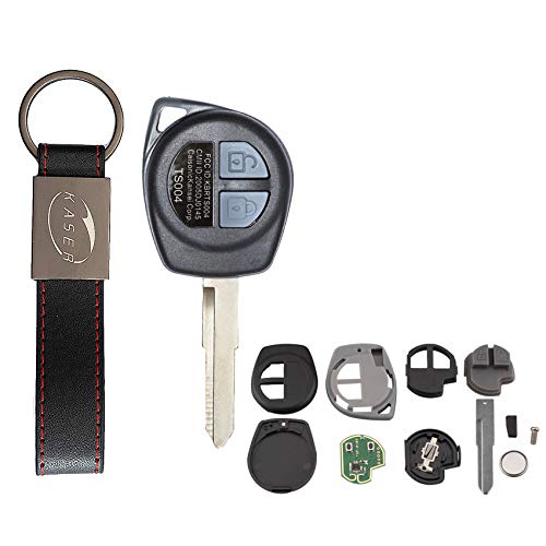 KASER Llave Mando Coche Electrónica 2 Botones Compatible para Suzuki Swift SX4 Alto Vitara Jimny Ignis Splash Lama HU87 (433MHz ID46 Chip) Transponder Listo para Programar KASER Llave Mando Coche Electrónica 2 Botones Compatible para Suzuki Swift SX4 Alto Vitara Jimny Ignis Splash Lama HU87 (433MHz ID46 Chip) Transponder Listo para Programar