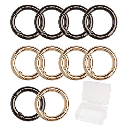 KIMI-HOSI 10 Piezas Mosquetón Redondo Mini Gancho de Resorte Anillo de Resorte Llavero Anillos de Salto para Bolsos Carteras Llaveros Carpas Manualidades de Bricolaje Dorado Negro KIMI-HOSI 10 Piezas Mosquetón Redondo Mini Gancho de Resorte Anillo de Resorte Llavero Anillos de Salto para Bolsos Carteras Llaveros Carpas Manualidades de Bricolaje Dorado Negro