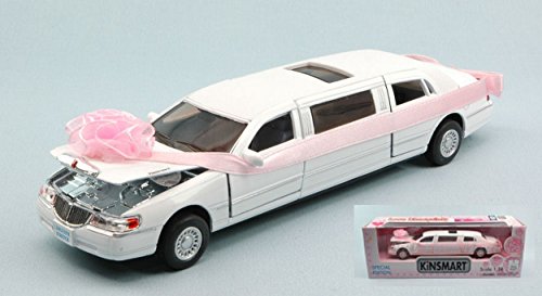 Kinsmart Model Compatible con Lincoln Town Car Stretch Limousine 1999 "Just Married 1:38 KT7001WW