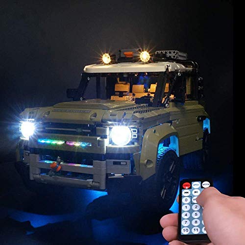 Kit de luz LED RC para Lego Land Rover Defender 42110 USB y funciona con pilas (solo LED, no kit LEGO), Met Rc