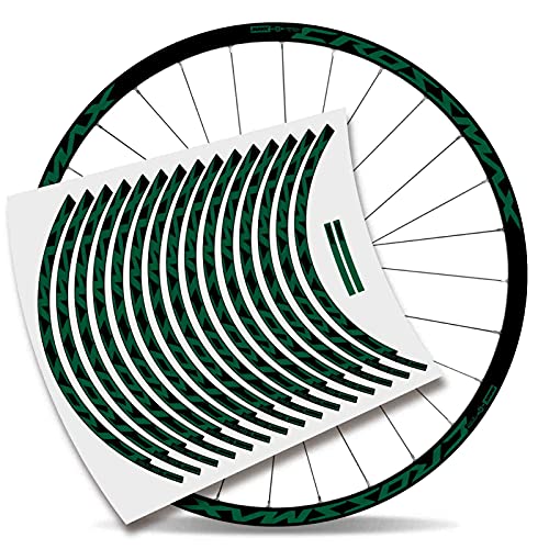 Kit Pegatinas Bicicleta Stickers LLANTA Mavic Crossmax Pro Carbon 29'' MTB BTT B (Verde Selva)