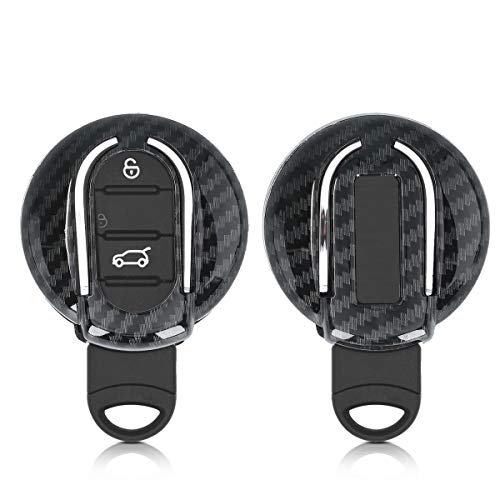 kwmobile Funda Compatible con Mini Llave de Coche Smart Key de 3 Botones - Carcasa Dura para Llave de Coche Mando de Auto - Carbono Negro kwmobile Funda Compatible con Mini Llave de Coche Smart Key de 3 Botones - Carcasa Dura para Llave de Coche Mando de Auto - Carbono Negro