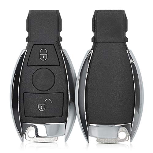 kwmobile Funda Llave Coche Compatible con Mercedes Benz Llave de Coche de 2 Botones (Solo Keyless Go) - Repuesto plástico Duro para Mando de Auto - Negro