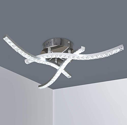 Lámpara de techo, lampara techo con 3 de luz led, 3x 6W lamparas de techo, blanco frío 6.000K, 1.440LM, plafoniera in cristallo, plafones led techo para dormitorio cocina sala de estar Lámpara de techo, lampara techo con 3 de luz led, 3x 6W lamparas de techo, blanco frío 6.000K, 1.440LM, plafoniera in cristallo, plafones led techo para dormitorio cocina sala de estar