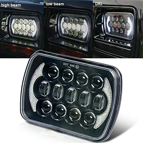 LanCo - Faros LED rectangulares (1 unidades, 105 W, 7 x 6 pulgadas, 5 x 7 cm), color negro