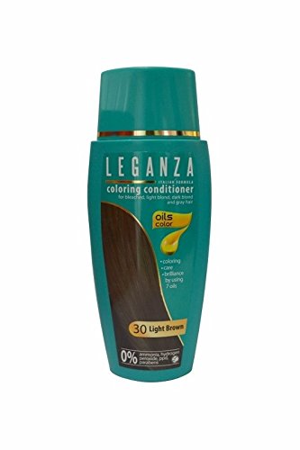 Leganza, tinte bálsamo para el cabello sin amoniaco color marrón claro N30, 7 aceites naturales.