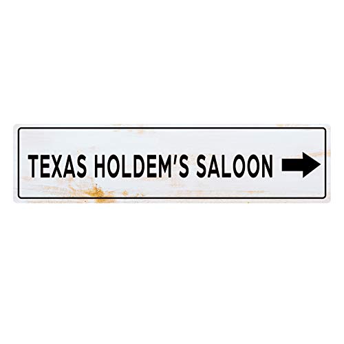 Letrero de pared colgante de Texas Holem' Saloon direccional de metal, rústico vintage de metal, decoración para sala de estar, dormitorio, boda, 8 x 30 cm
