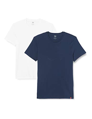 Levi's 2Pk Crewneck 1 Camiseta, 2 Pack Slim Crew Dress Blues/White, M (Pack de 2) para Hombre