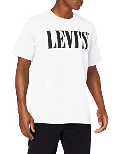 Levi's Relaxed Graphic tee Camiseta, White (90's Serif Logo White 0026), Small para Hombre