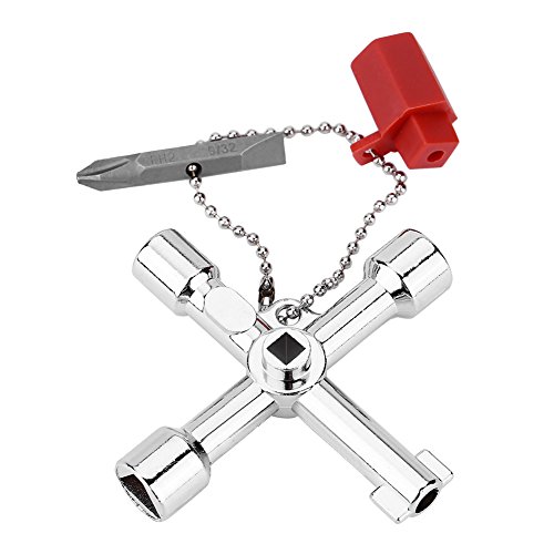 Llave Universal de Utilidades 4 en 1 Llave Cruzada Universal Multifuncional de 4 Vías Herramientas de Electricistas Armarios Eléctricos Puertas de Trenes Válvulas de Medidor de Agua etc. Llave Universal de Utilidades 4 en 1 Llave Cruzada Universal Multifuncional de 4 Vías Herramientas de Electricistas Armarios Eléctricos Puertas de Trenes Válvulas de Medidor de Agua etc.