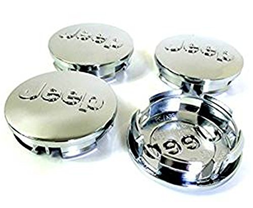 Lot de 4 Jeep llantas aluminio centro – Juego de tapacubos Buje Tapa Buje tapas 63 mm cromado insignia Grand Cherokee Renegate Wrangler Compass Patriot y otros modelos/Set of 4 Jeep Alloy W