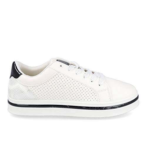 L&R SHOES L040 Zapatillas Deportivas Mujer - Sintético para: Mujer Color: Blanco Negro Talla: 39