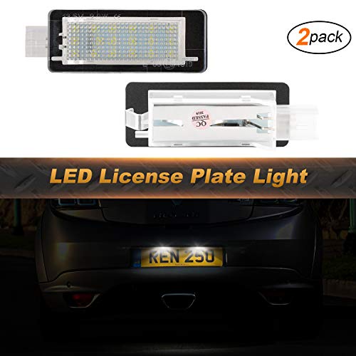 Luces de placa de número OZ-LAMPE 2 piezas 18 luces de placa de matrícula LED 2835 SMD para Renaul-t Captur Clio Espace fluence Laguna Latitude Master Megane Modus/GrandModus Scenic Twingo Zoe