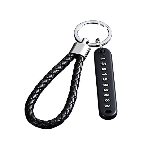 Luckyxx Organizador de Llaves, Llavero de Piel con placa de Matrícula, Titular de la Llave de Bolsillo Inteligente con un Elegante Estuche para Regalo - Negro