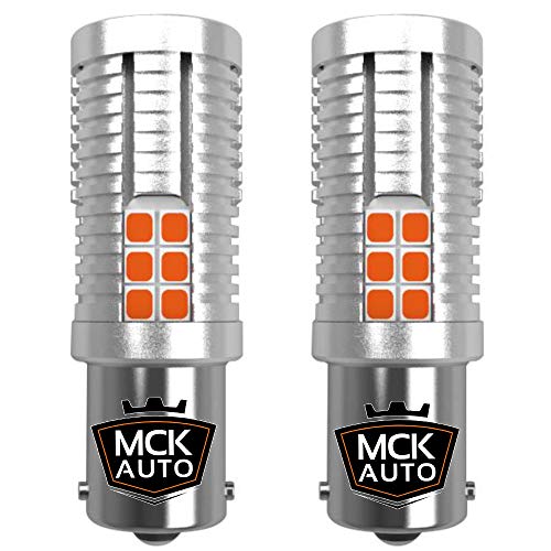 MCK Auto - Reemplazo para P21W 581 BAU15S LED CanBus Conjunto de bombillas naranjas muy claras y sin errores F10 F20 F30