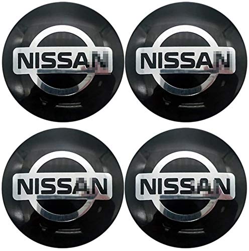 MISSLYY 4 Piezas Coche Tapas Centrales de Llantas para Nissan,con el Logotipo De Insignia Rueda Tapas De Centro Prueba De Polvo Accesorios De Decorativo De Automóvil,56mm