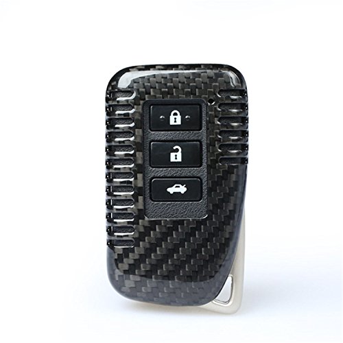 M.JVisun Funda protectora de fibra de carbono auténtica para llave de coche Lexus ES GS is LS LX NX RC RX – Negro – 3 y 2 botones