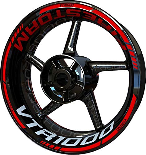 Motocicleta Moto Llanta Inner Rim Tape Decal Pegatinas F2 para Honda VTR 1000 VTR-1000 (Rojo)
