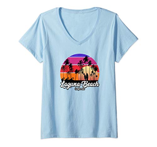 Mujer Laguna Beach Vintage California Camiseta Cuello V