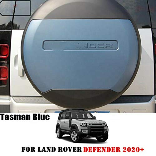 Neumático de repuesto cvoer se adapta a Land Rover Defender 2020 2021 PP plástico tasman pintura azul cubierta de rueda