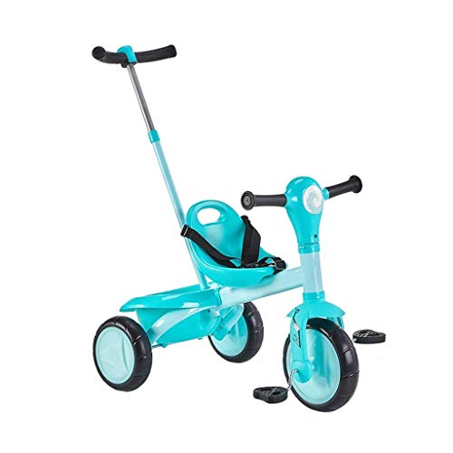 New Baby Push Trike, triciclo de regalos de cumpleaños para la opción multifuncional de bicicleta de cochecito de bebé con llanta neumática de dos colores con manija de empuje de bicicleta para bebé d