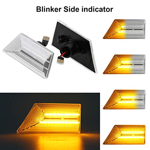 OZ-LAMPE Indicadores laterales dinámicos Luz de señal de giro Luz de marcador lateral que fluye Transparente para Ope-l Vectra C 2002-2008 Signum 2003-2008 OZ-LAMPE Indicadores laterales dinámicos Luz de señal de giro Luz de marcador lateral que fluye Transparente para Ope-l Vectra C 2002-2008 Signum 2003-2008
