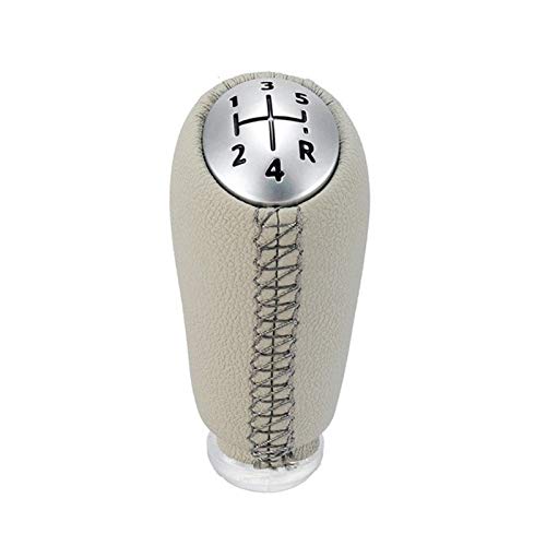 Palanca De Cambios Coche 5Speed ​​de piel MT Gear Shift Knob for Renault Megane II MK2 escénica 2 3 Clio III MK3 gearshifter pluma de bola de la pista Negro Gris Beige Pomo Coche