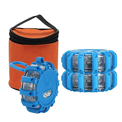 Paquete 3 Luces LED Destello Carretera, baliza Disco Emergencia con 9 Modos Flash, Base magnética y Gancho para Bolsa Almacenamiento Luces Advertencia Intermitentes en la Carretera,Azul Paquete 3 Luces LED Destello Carretera, baliza Disco Emergencia con 9 Modos Flash, Base magnética y Gancho para Bolsa Almacenamiento Luces Advertencia Intermitentes en la Carretera,Azul