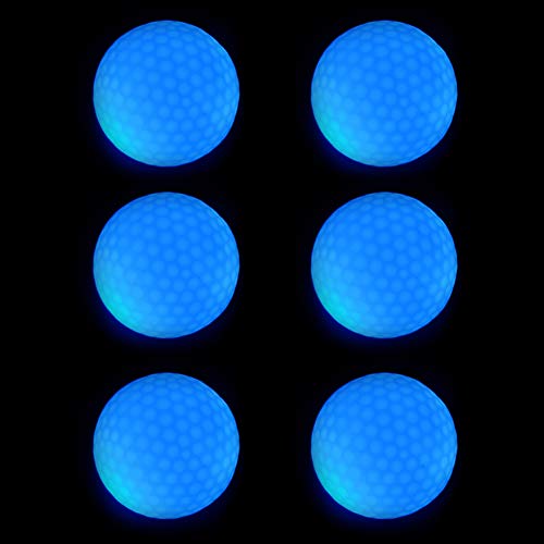 Pelotas Golf Luminosas, 6 Piezas Pelotas Práctica Golf, Luces Golf LED, Pelotas Golf Luminosas LED Electrónicas para Entrenamiento Nocturno con Tiros Largo y Largo Alcance