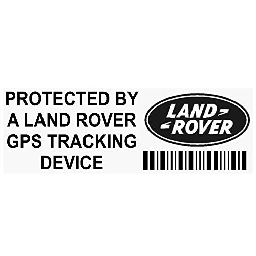 Platinum Place - Pegatinas para ventanillas (5 unidades), diseño con texto en inglés "Protected by a Land Rover GPS Trackign Device", color negro