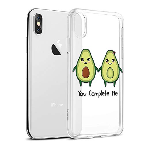 Pnakqil Funda Apple iPhone XS MAX Transparente Clear Silicona Carcasa Ultrafina Suave Gel TPU Piel Antigolpes Protectora Case Cover Compatible con Teléfono Apple iPhoneXs MAX, Aguacate 02