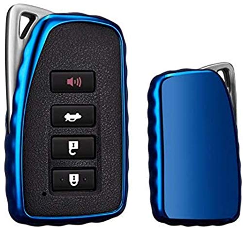 QTCD para Lexus Keycase Premium Soft TPU Protección Completa Key Fob Shell Case Llaveros Llaveros para is GS NX CT200 RC RCF GSF Rosa, Azul
