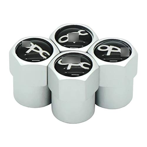 QYHL 4 Piezas Inoxidable Acero De Tapa VáLvula NeumáTico para OP-EL OPC Corsa Insignia Antara Meriva, Coche VáLvulas Rueda Coche,Juego Tapas Compatible con - Metal NeumáTicos, Tapones De Neumatico