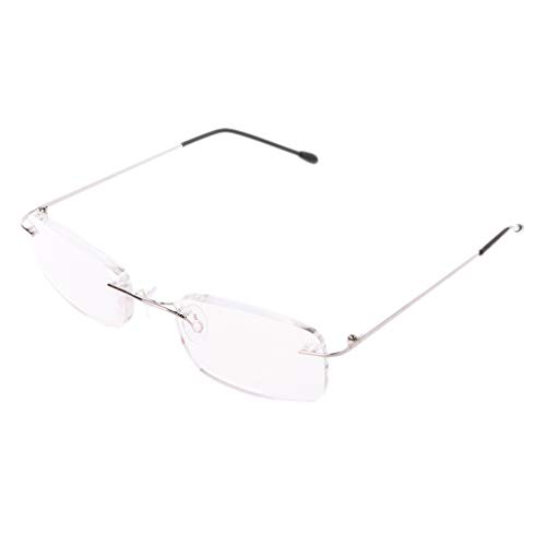RT-COLOR Gafas de lectura para mujer, aleación de titanio sin llanta, gafas plegables sin marco, gafas presbicia, para lectores presbyopic +1.0 a +3.5