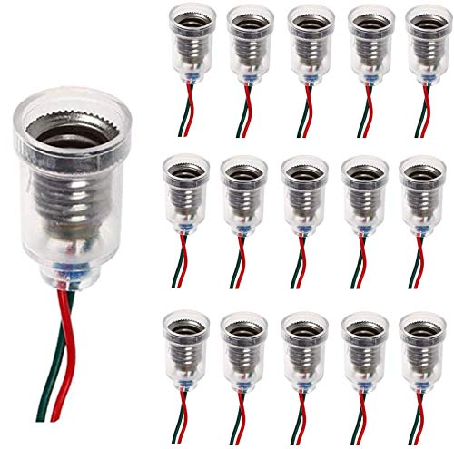 RUNCCI-YUN 15pcs E10 lámparas base E10 screw-mount pequeñas bombillas LED E10 titular base de luz de techo con alambre Socket para el hogar experimento circuito pruebas eléctricas Accesorios