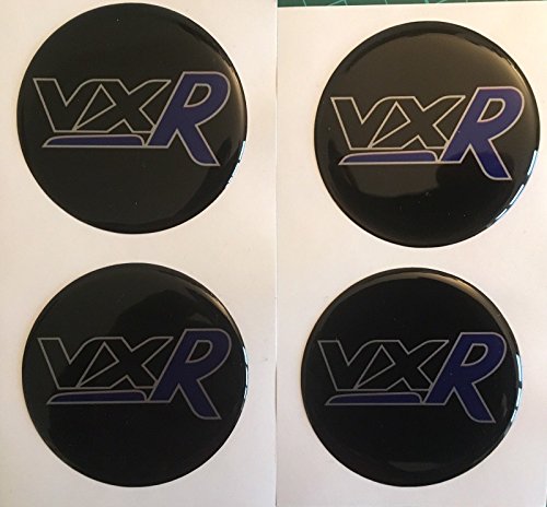 SCOOBY DESIGNS Adhesivos de aleación para centro de rueda de Vauxhall VXR X4 Corsa Insignia Astra Blue R, todos los tamaños (50 mm)