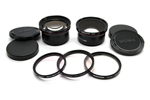 Sigma 52 mm diámetro convertidor Duo Kit de Lentes x0.7 x1.4 con 3 filtros