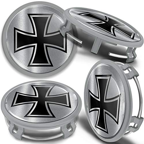 SkinoEu 4 x 75mm Tapas de Rueda de Centro Centrales Llantas Aluminio Tapacubos Compatibles con Mercedes Benz B66470207 / B66470200 Plata Gris Cruz de Hierro CMS 15 SkinoEu 4 x 75mm Tapas de Rueda de Centro Centrales Llantas Aluminio Tapacubos Compatibles con Mercedes Benz B66470207 / B66470200 Plata Gris Cruz de Hierro CMS 15