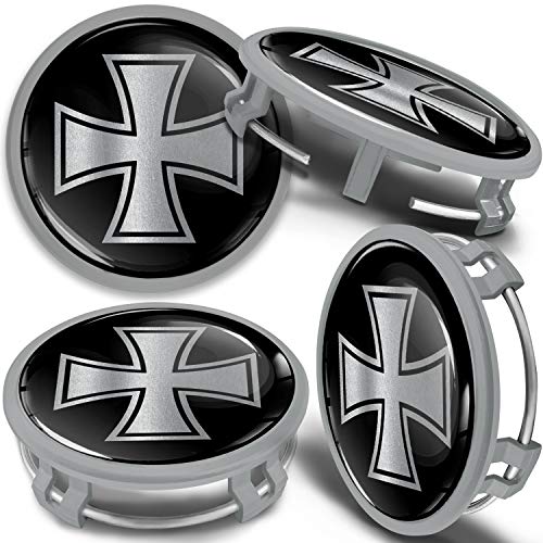 SkinoEu 4 x 75mm Tapas de Rueda de Centro Centrales Llantas Aluminio Tapacubos Compatibles con Mercedes Benz B66470207 / B66470200 Plata Gris Cruz de Hierro CMS 4 SkinoEu 4 x 75mm Tapas de Rueda de Centro Centrales Llantas Aluminio Tapacubos Compatibles con Mercedes Benz B66470207 / B66470200 Plata Gris Cruz de Hierro CMS 4