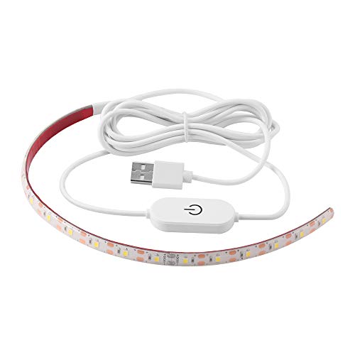 Sunasq - Luz LED para máquina de coser, 5 V, 40 cm, tira flexible de costura, alimentación USB con regulador táctil, adhesivo fuerte para armario de cocina, fondo TV, cuna (4000 K Daylight White)
