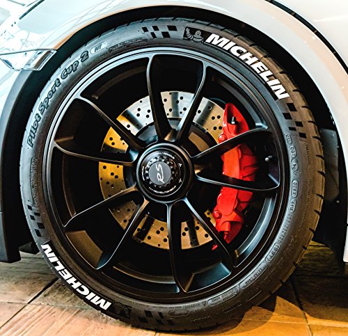 Tire Style Michelin - Pegatinas para neumáticos (4 unidades, 16 pulgadas), color blanco
