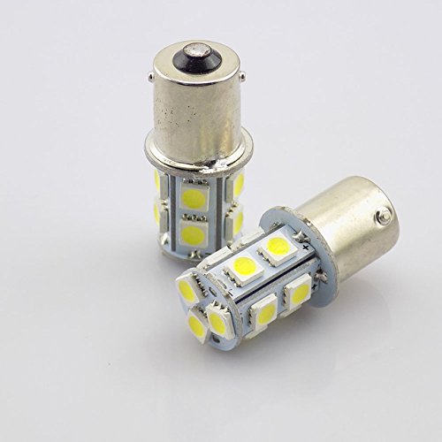 TMT LEDS(TM) Bombillas LED BA15S 1156 P21W 13 LEDS SMD 5050 Blanco Marcha Atras Posicion Freno Intermitentes Antinieblas Coches Motos (Paquete de 2)