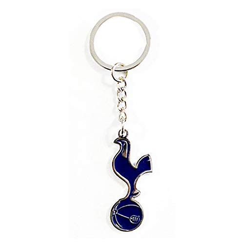 Tottenham Hotspur FC - Llavero metálico oficial con escudo del equipo (Talla Única/Azul Marino/Plata)