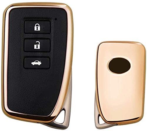WASHULI Cubierta de la Caja de la Llave del automóvil para Lexus NX GS RX es ES GX LX RC 200 250 350 LS 450H 300H Caso de Acceso automático de Auto Coche (Color : Gold)