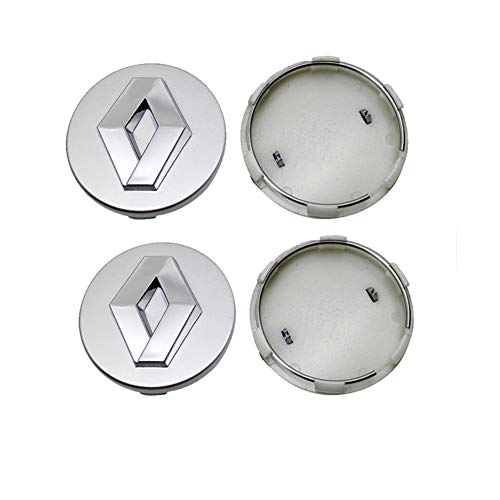 WHALLO Tapas centrales de Rueda de Coche de 60MM, Cubierta de Cubo de neumáticos de Estilo para Renault Emblem Clio 4 Megane 2 3 Laguna Duster Captur Fluence Kadjar Espace